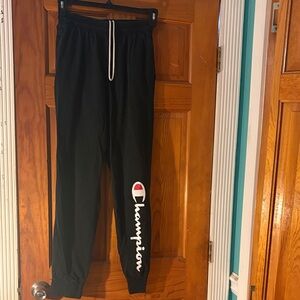 Champion M Black Sweatpants with Logo